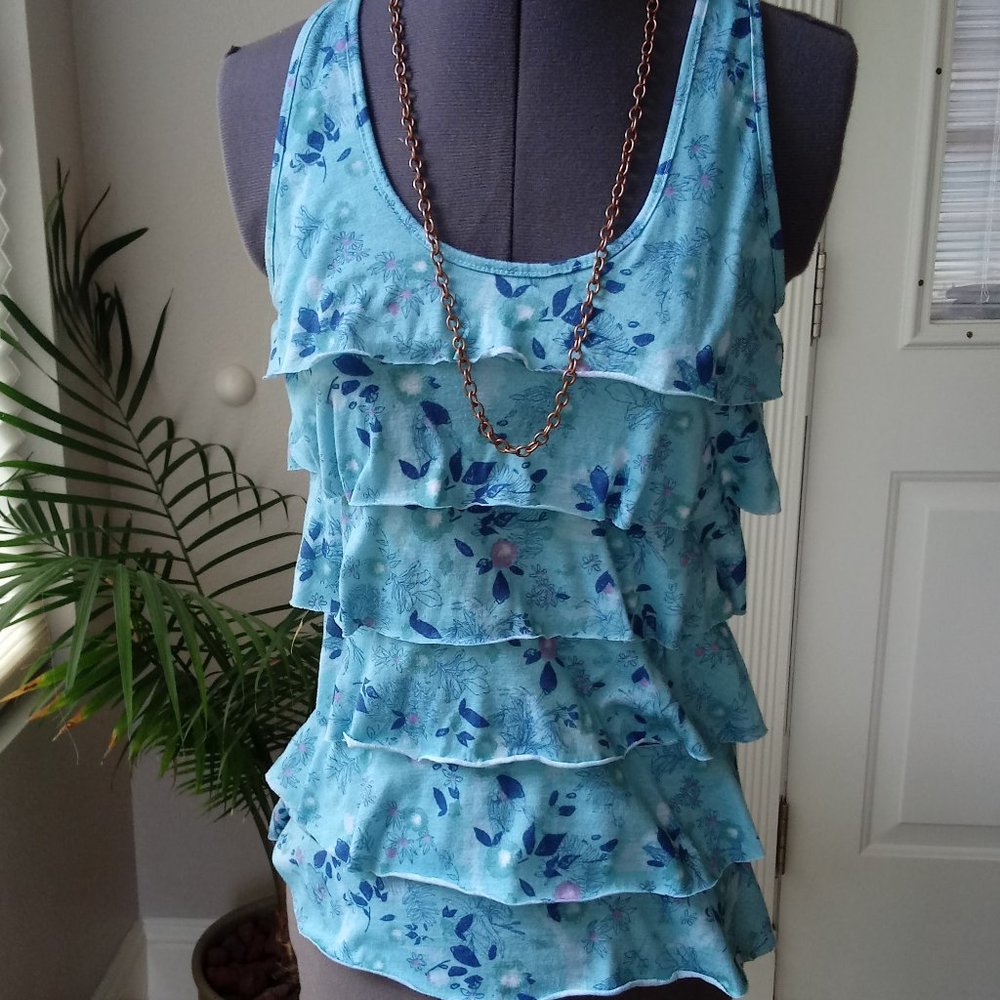 Mudd Ruffled Front Racer Back Tank - Picture 2 of 8